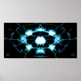 Blue Flame Mandala Poster