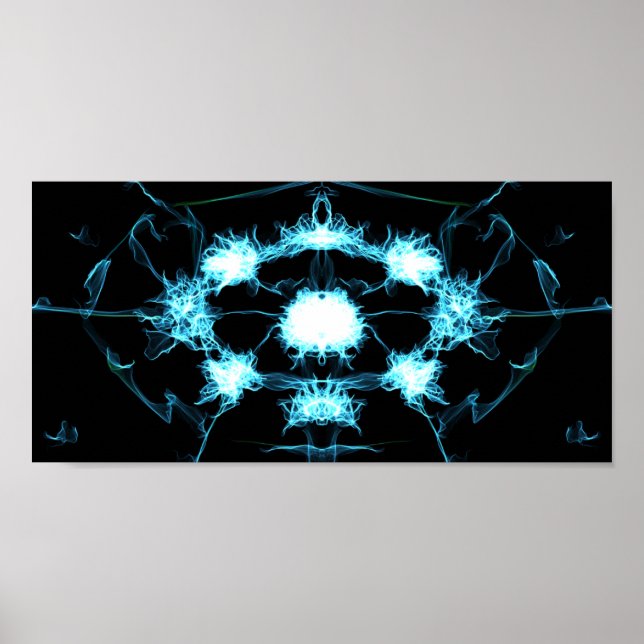 Blue Flame Mandala Poster (Framsidan)
