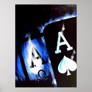Blue Flame Pocket Ess Poker poster av Teo Alfonso