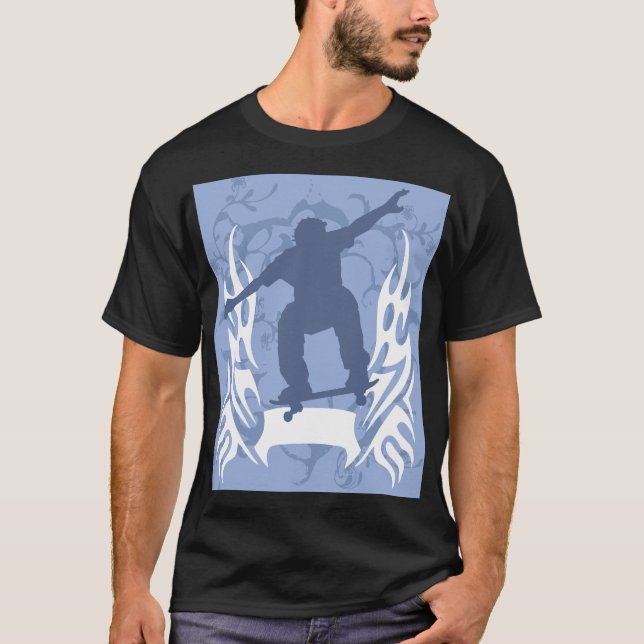 Blue Flame Skater T Shirt (Framsida)