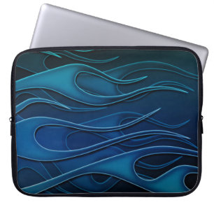 Blue Flames Mönster Laptop sleeve