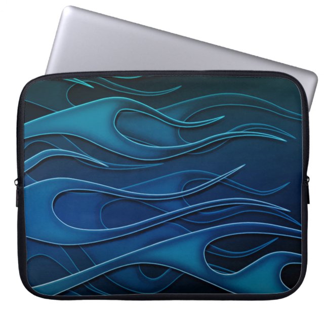 Blue Flames Mönster Laptop sleeve (Framsidan)