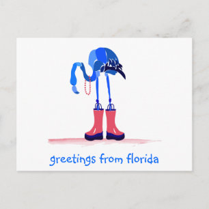 Blue Flamingo, Hälsning från Florida Vykort
