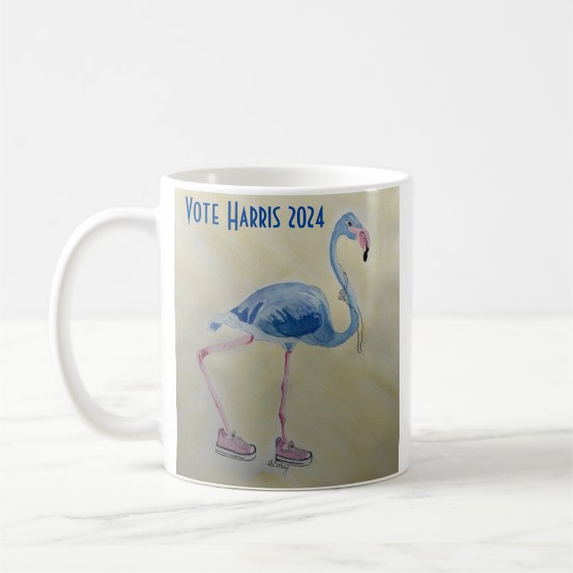 Blue Flamingo med Pearls mugg (Vänster)