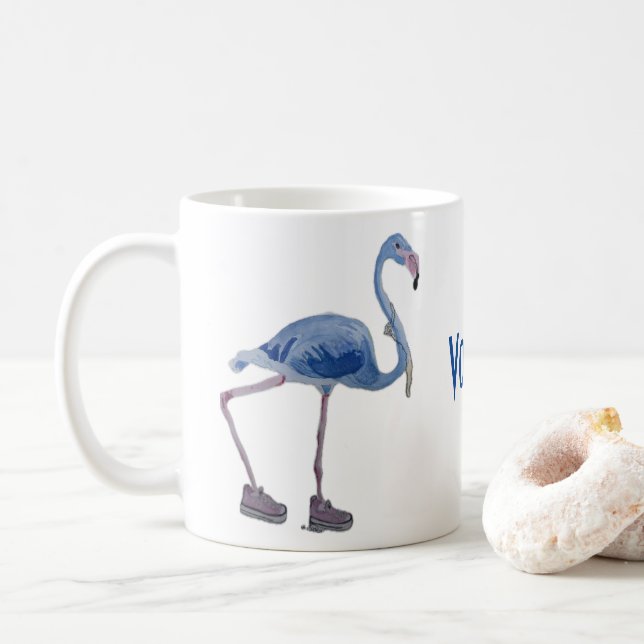 Blue FLAmingo med Pearls mugg. Omröstning: Harris  Kaffemugg (Med munk)