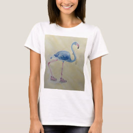 Blue Flamingo med Pearls t-shirt
