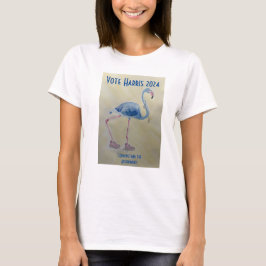 Blue Flamingo med Pearls t-shirt Vote Harris 2024
