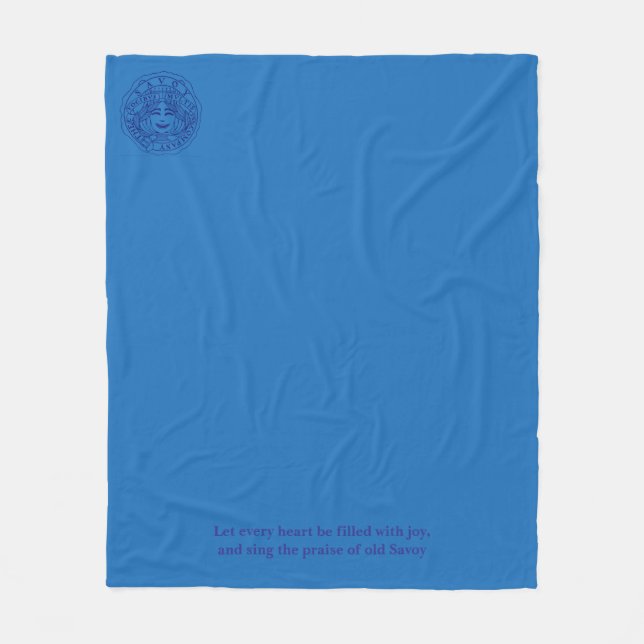 Blue fleece blanket with logo and motto (Framsidan)