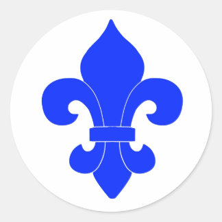 Blue Fleur de Lis Design Sticker Runt Klistermärke