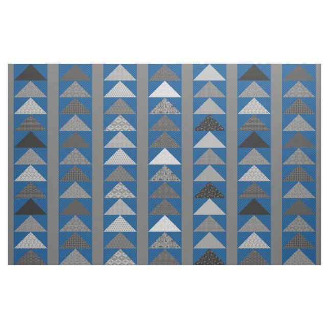 Blue "Flies Geese" Patchwork-look Tyg (Fat Quarter)