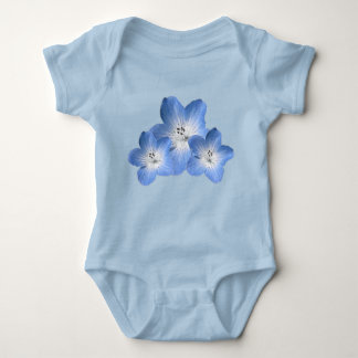 Blue Floral Baby Girl Bodysuit T Shirt