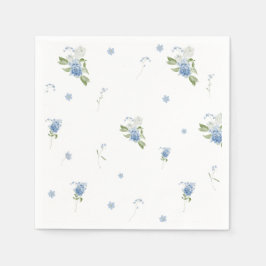 Blue Floral Boy Baby in Bloom Baby Shower Pappersservett
