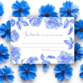 Blue floral Bridal shower Date night ideas Tilläggskort