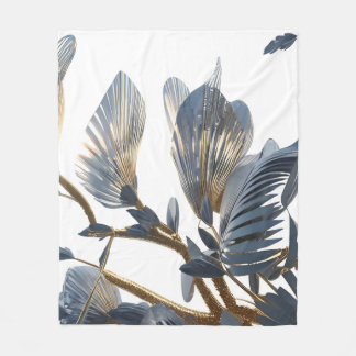 Blue Floral Design Plant Fleecefilt