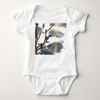 Blue Floral Design Plant T Shirt