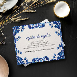 Blue Floral Elegant Fiesta Spanish Wedding Tilläggskort