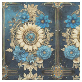 Blue Floral Fabric Seamless Pattern For Sewing Tyg