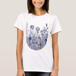 Blue Floral Garden T Shirt