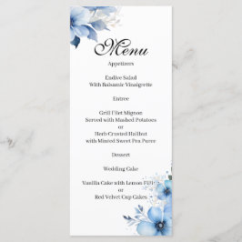 Blue floral Menu Meny