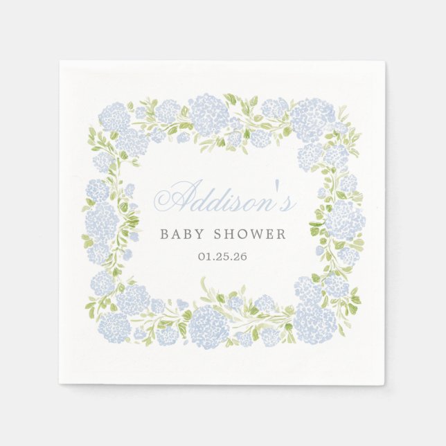 Blue Floral Napkins Pappersservett (Framsidan)