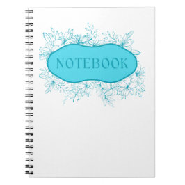 Blue Floral Notebook Cover Anteckningsbok