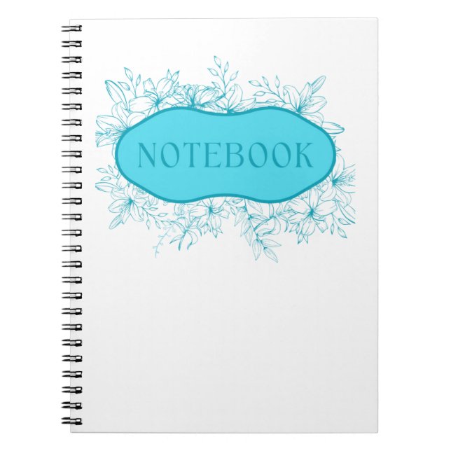 Blue Floral Notebook Cover Anteckningsbok (Framsidan)