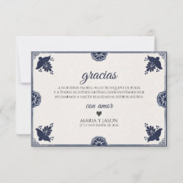 Blue Floral Otomi Simple Fiesta Spanish Wedding Tack Kort