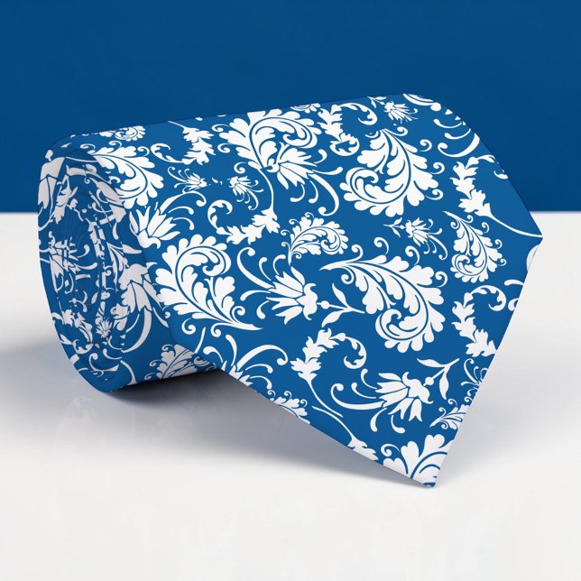 Blue Floral Pattern Custom Necktie Slips (Skapare uppladdad)