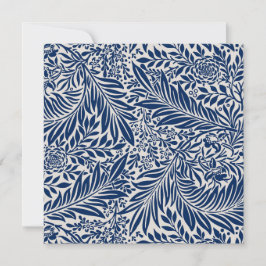 blue floral pattern with diverse leaves & blossoms tack kort