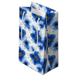 Blue Floral Pattern with Gold Accents