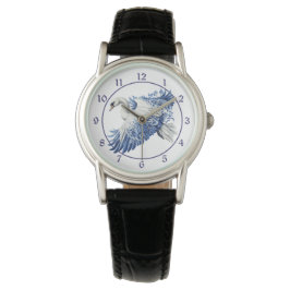 Blue Floral Swan Armbandsur