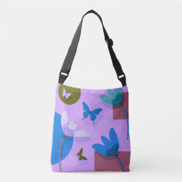 Blue Floral Tote Bag – Modern Abstract Design Axelväska