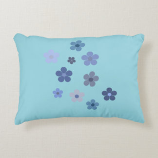 Blue Floural Prydnadskudde