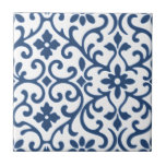 Blue Flourish Baroque Old World Charm Kakelplatta<br><div class="desc">custom tile</div>