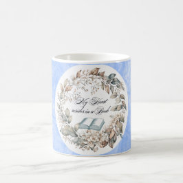 Blue Flower Bouquet Bok älskare Kaffemugg