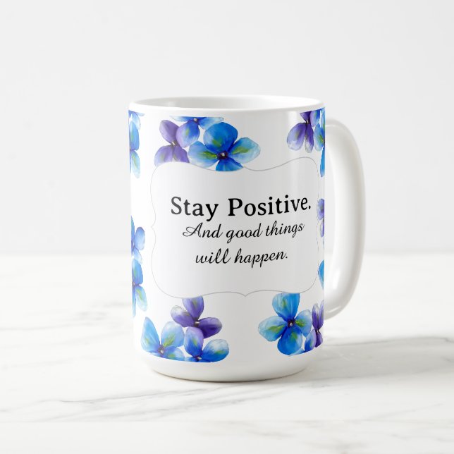 Blue flower coffee mug positive statement  kaffemugg (Framsida höger)