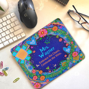 Blue Flower Dragonfly Cheerful Customized Teacher Musmatta