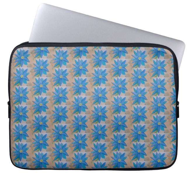 Blue Flower Laptop sleeve (Framsidan)