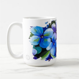 Blue flower Love is the answer love mug Kaffemugg
