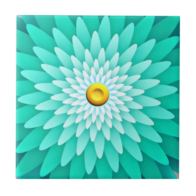 Blue Flower Mandala-68566 Kakelplatta (Framsidan)
