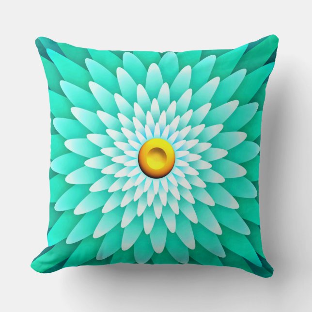 Blue Flower Mandala-68566 Kudde (Framsida)