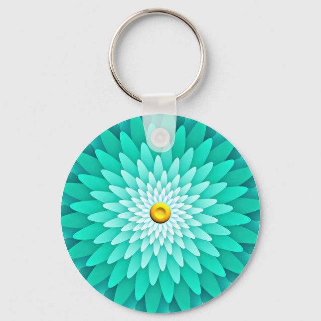 Blue Flower Mandala-68566 Nyckelring (Framsida)