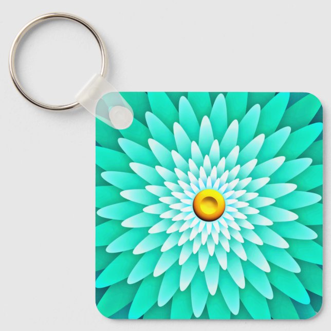 Blue Flower Mandala-68566 Nyckelring (Framsida)