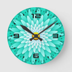 Blue Flower Mandala-68566 Rund Klocka