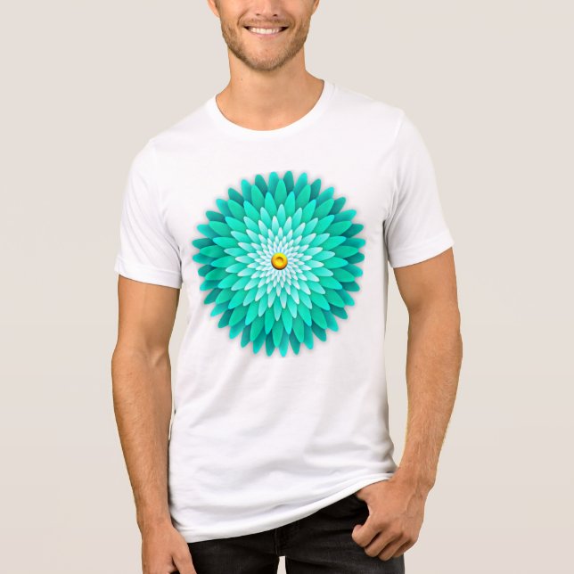 Blue Flower Mandala-68566 T Shirt (Framsida)