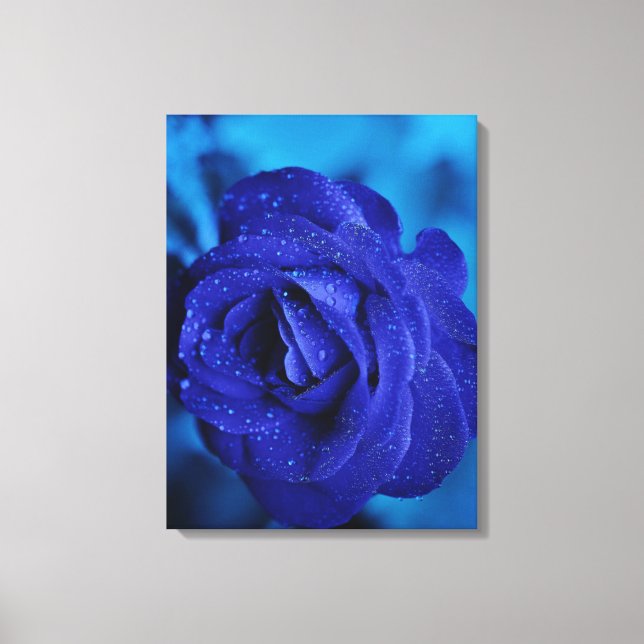 Blue Flower Stretched Canvas Print (Framsida)