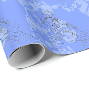 Blue Flowered Barrel Racer Presentpapper