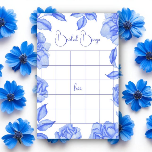 Blue Flowers Bridal shower bingo game (Skapare uppladdad)