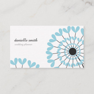 Blue flowers dandelions feminine elegant minimal  visitkort