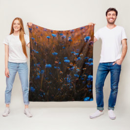 Blue flowers fleecefilt